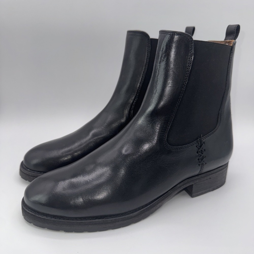 Frye Melissa Double Sole Chelsea Boots Women's Size 8 B Black Leather